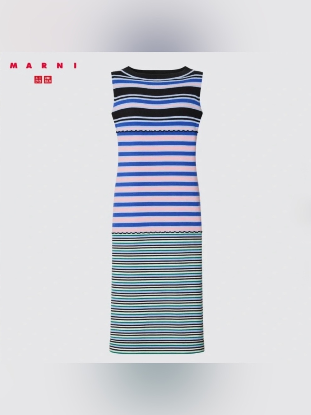 NEW Uniqlo x MARNI Merino Blend Sleeveless Knitted Dress Size M Women Stripe